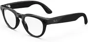 Ray-Ban Meta Headliner glasses with Meta AI | Built-In HD 12 MP Camera | Open Ear Speakers with Mic | Charging Case - Shiny Black, Clear (Standard Size)