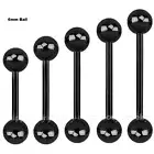 1pc. 14G Black Anodized 316L Surgical Steel Tongue Ring & Nipple Ring Barbell