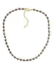[Pure Elements] Iridescent Peacock Pearl Necklace in Black