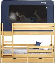 RIYDH Bed Tent Bunk Twin Bed Canopy Tents - Portable Dream Tent for Kids and Adult Indoor Sleeping Tents 70% Blackout with 3 Doors Breathable Private Space Tents