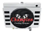 AL 2 Row Radiator Lowhose Pass 24",16" Fan,Flap Shroud for 1967-1970 Cougar XR7 (for: Ford)