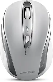 Perixx PERIMICE-721SW Wireless Ergonomic Mouse - 5 Button Optical Design - Compatible for Desktop and Laptop PC - Wireless 2.4 GHz - Silver White