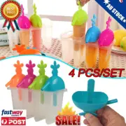 4Pcs Block Moulds/Ice Cream Molds/Icy Pole Jelly Pop Popsicle Maker Mould Kit GV