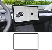 Middrivr Screen Protector Frame Compatible with Model 3 Model Y 2019-2024, Silicone Screen Edge Protector Frame, Car Interior Accessories for Center Console Screen Protection Decoration