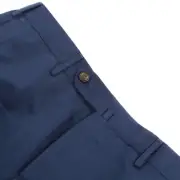 PT01 NWT Flat Front Casual / Dress Pants Size 48 32 US Solid Blue Wool Blend