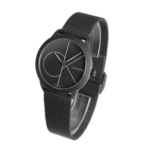 CK手錶 minimal系列 - 霧黑面大LOGO米蘭錶帶 K3M5245X