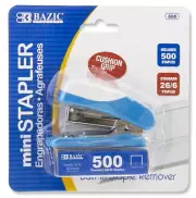 Mini Cushion Grip Standard Stapler (26/6) With 500 Ct Staples New Random Colors