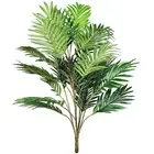 Artificial Plants Palm Leaves Green Greenery Tree Faux Fake Tropical Large Le...
