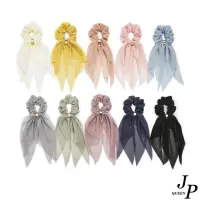 在飛比找momo購物網優惠-【Jpqueen】氣質雙層絲帶蝴蝶結飄逸髮圈(8色可選)