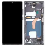Compatible For Samsung Galaxy S22 Ultra 5G S908 Grade C OLED Screen and Digitizer Assembly + Frame (without Logo) Black