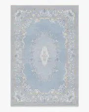 185' x 275' | Machine Washable Runner Rug | Kid & Pet Friendly | Indoor Rug | Lady Whistledown Soft Blue Rug by Bridgerton | Ruggable