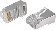 Justivana Shielded RJ45 Connector CAT5E CAT6 Crimp Ethernet Connector STP 8P8C Modular Crystal Plugs 100 Pieces