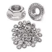 25 Pieces M8 Flange Nuts, M8-1.25mm Serrated Hex Flange Lock Nuts, 304 Stainl...