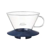 在飛比找Yahoo奇摩購物中心優惠-日本KALITA 185系列蛋糕型玻璃濾杯(寶石藍)4人份 