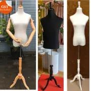 LINEN Cotton Cover Female Male Kids Child White Black Mannequin Wooden Stand