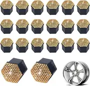 Wheel Nut Caps,Car Tire Shining Bolt Cover Set of 20 | Anti-Scratch Removable Wheel Nut Decorative Cap for Car Exterior Dust-Proof Protection