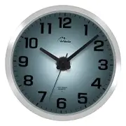 Night Light Wall Clock for Bedroom - Silent Lighted up Wall 12inch Silver