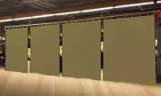 Lot of (4) Economy Tan Curtain Panel/Partition 15 H x 4½ W, Non-FR