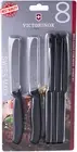 8pc Wavy Edge Steak & Tomato Knife Set Round Tip Black Kitchen Cutlery Set