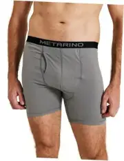 METARINO Merino Wool Mens Underwear Boxer Briefs Soft Comfy Medium Light Grey