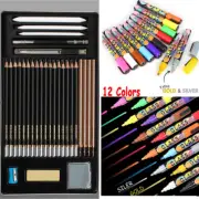 Christmas Gift For Kid Liquid Chalk Markers Erasable Chalkboard Pen+Draw Pencils
