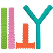 Sensory Chew Toys for Autistic Children, 4 Pack Silicone Chew Tube Teething Stic