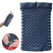 Double Sleeping Pad for Camping Inflatable Mattress with Pillow Outdoor Mat Bed