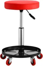 AUSWAY Swivel Work Stool Chair with Wheels Mechanic Tool Tray Height Adjustab...