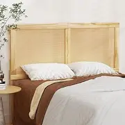 Artiss Double Bed Headboard, Real Rattan Beds Headboards Tufted Wooden Head Frame Base Upholstered Sturdy Framework, 141 x 4 x 110cm, Classic Design Pine