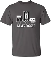 [Feelin Good Tees] Never Forget Mens Cassette Tape VHS Gamer Old School Mens Very Funny T Shirt