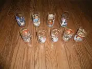 9 Vintage Star Wars Burger King Promotional Glasses 8 ROTJ Jedi & 1 Empire Lando
