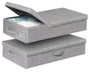 Under Bed Storage With Lids, 2 Pack Large Underbed Storage Containers Clothes