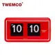 TWEMCO 機械式翻頁鐘 德國機芯 方形可壁掛及桌放 QT-30 紅色