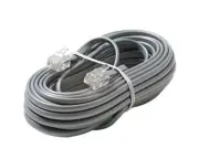 Steren 15ft 4C Modular Flat Telephone Line Cord Silver