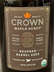 Organic Crown Maple Pancake Syrup Bourbon Barrel Aged LTD Edition 25 OZ Bottle