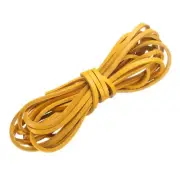 Flat Leather Cord, 3.3 Yard 3mm Leather String Strips for DIY Crafts Yellow