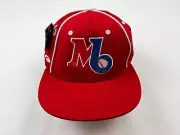 Baseball Hat Cap Stretch Fit Red White Embroidered Casual Adult Moisture Wicking