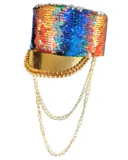 Rainbow Sequins Festival Chain Costume Hat