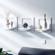 Susliving Floating Wall Mount Phone Holder Shelf Rack