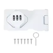 Password Rotary Hasp Locks Mechanical Cabinet Combination Latch Locks 3.5" White