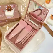 5 PCS Mini Travel Size Makeup Brushes with Mirror, Travel Make up Brushes Set...
