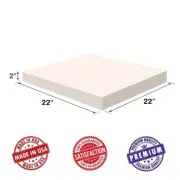 Upholstery Visco Memory Foam Square Sheet, 3.5 lb High Density 2H x 22W x 22L