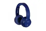 Laser Foldable Wireless Bluetooth Headphones Over-Ear Headset w Mic Navy Blue