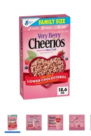 Very Berry Cheerios, Heart Healthy Cereal, Happy Heart Shapes, Family Size, 18.6
