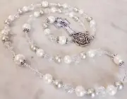 Silver Rosary,Religious Catholic Necklace,Dad’s Rosary,Mum’s Rosary,Confirmation