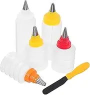 EXHUMKY Baking Decorator Kit 6pcs Icing Piping Bottles Cake Decorating Tool Small Squeeze Bottles Household Cake Decorating Gadgets Versatile for Cookies