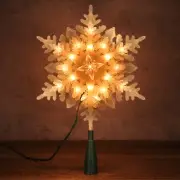 ODEETRONIC Christmas Snowflake Tree Topper Lights, 9in 20 Clear Christmas Sta...