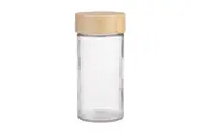 APPETITO GLASS ROUND SPICE JAR WITH BAMBOO LID