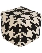 Surya Checker Hand-Made Pouf