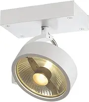 SLV Kalu Dimmable Wall and Ceiling Light for Indoor Lighting, LED Spotlight, Rotatable and Swivelling, LED Spotlight, Ceiling Spotlight, Ceiling Lamps, Single Bulb, GU10, Round, White, Max. 75 W